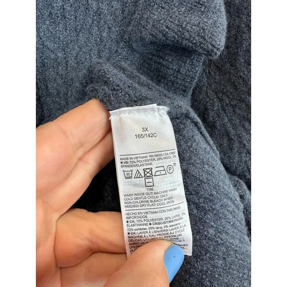 Old Navy Plus Size Blue Ruffle Knit Relaxed Sweater Size 3X